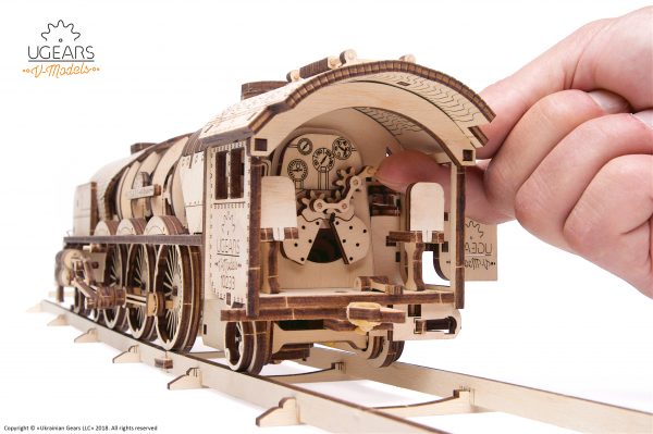 Puzzle Mecanic Tren 3D din Lemn - Tren / Express cu abur
